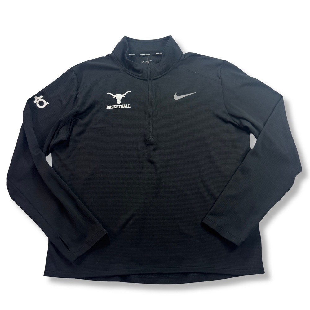Nike Texas Longhorns KD Basketball Dri-FIT 1/4 Zip Pullover Mens Black Large